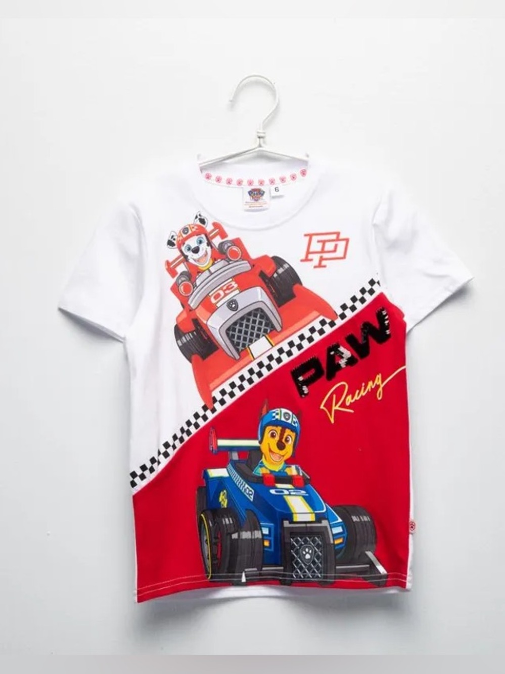 Paw Patrol White & Red Racing Graphic Tee